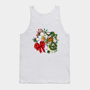 Chinese Dragon Christmas Wreath Tank Top